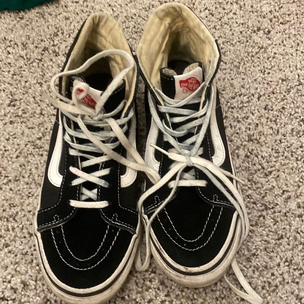Vans black high top sneakers